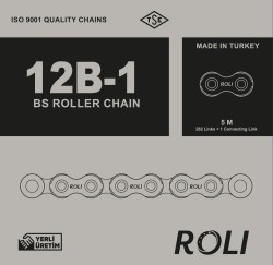 12B1 3-4x1 Zincir Roli Yerli Üretim Zincir Üç Çeyrek Tek Sıra Zincir DIN 8187 Hatve:19,05mm (Paket:5 metre) - Thumbnail