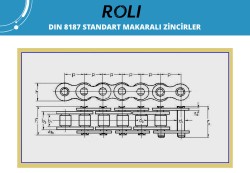 12B1 3-4x1 Zincir Roli Yerli Üretim Zincir Üç Çeyrek Tek Sıra Zincir DIN 8187 Hatve:19,05mm (Paket:5 metre) - Thumbnail