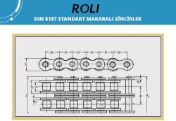 12B2 3-4x2 Zincir Roli Yerli Üretim Zincir Üç Çeyrek Çift Sıra Zincir DIN 8187 Hatve:19,05mm (Paket:5 metre) - Thumbnail