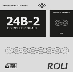 24B2 1 1-2x2 Zincir Roli Yerli Üretim Zincir Bir Buçuk İnç Çift Sıra Zincir DIN 8187 Hatve:38,10mm (Paket:5 metre) - Thumbnail