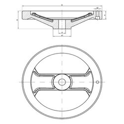 AÇ125 Alüminyum Volan Çap:125mm Alüminyum Çark M6 - Thumbnail