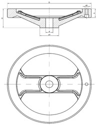 AÇp125 Alüminyum Volan Krom Çap:125mm Alüminyum Krom Çark M6 - Thumbnail