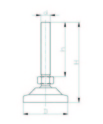 MAIM101615 Mafsallı Paslanmaz Metal Ayak Çap:100 M16x150mm Civatalı INOX - Thumbnail