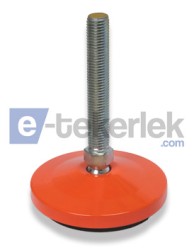 MAMBR601210 Turuncu Boyalı Mafsallı Metal Ayak Kauçuk Tabanlı Çap:60 M12x100mm Civatalı EMES - Thumbnail